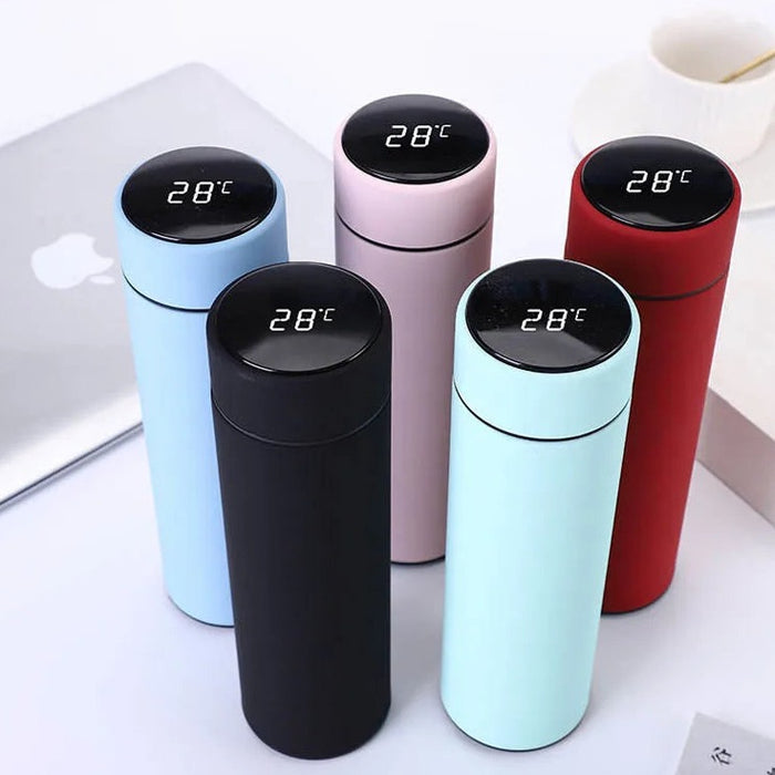 Temperature LED Display Vacuum Insulated Water Bottle Thermo Flask Made Of Premium Stainless Steel Coffee Cup (random Color)( 500ml )