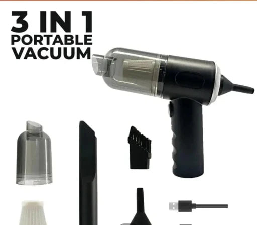 3 In 1 Car Vacuum Cleaner Blower And Baloon Pump – Powerful Rechargeable Multi-functional And Wireless – Mini Vacuum Cleaner For Carpet, Car, Home, Office, Pet Hair, Sofa – Keyboard Cleaner