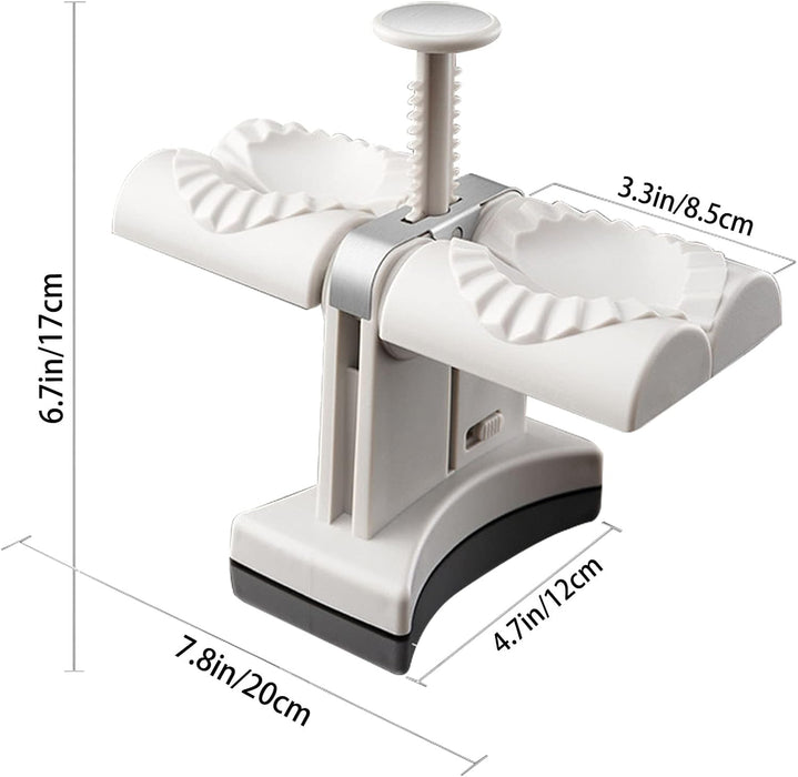 Household Double Head Automatic Dumpling Maker Mould,Dumpling Maker Press with Kneading Pad,2 Dough Pressing Tools and Spoon.Quick Dumplings Pierogi Maker for Home,Kitchen,Restaurant