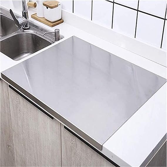 Stainless Steel Chopping Counter top Platform Vegetable Meat Fruit Cutter Metal Board Steel for Kitchen Big Size Pad Choping Boards (41 Cm Wide x 30.5 Cm Deep +1.5 Mm Lip)