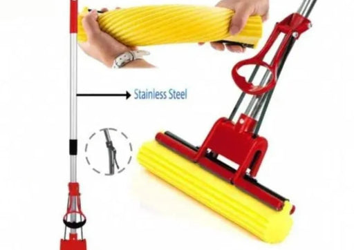 New squeezable Mop with sponge, cleaning tool for home office soaks water dry surface