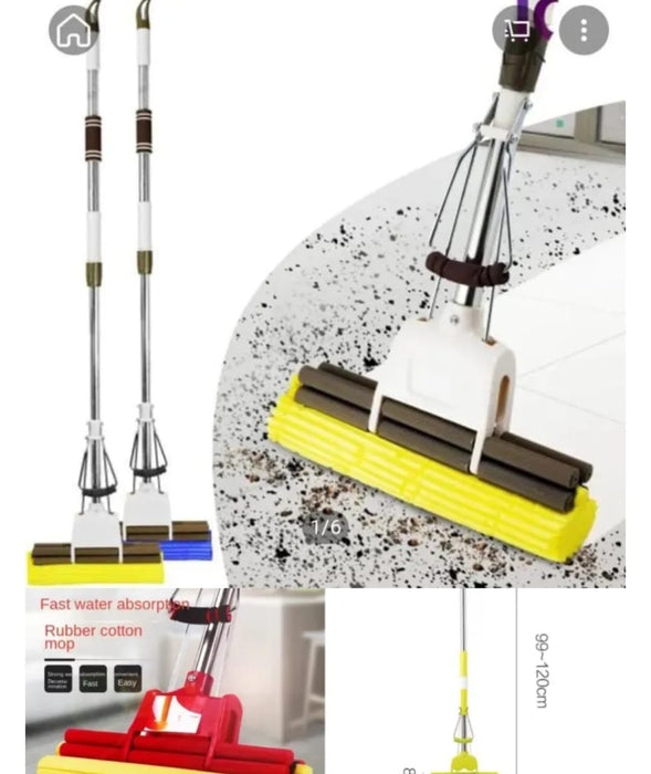 New squeezable Mop with sponge, cleaning tool for home office soaks water dry surface