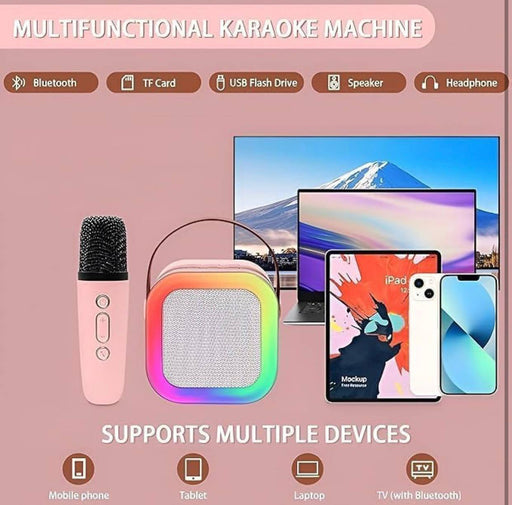 Bluetooth K12 Karaoke speaker with mic Machine Portable 5.3 PA Speaker System with 1-2 Wireless Microphones Home Family Singing Children's Gifts