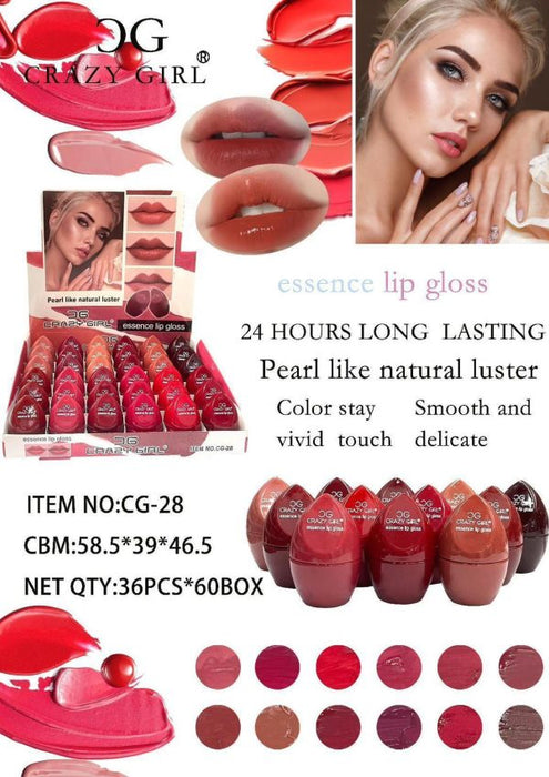 ( Pack Of 6) Crazy Girl 24 Hours High Pigment Lipgloss,