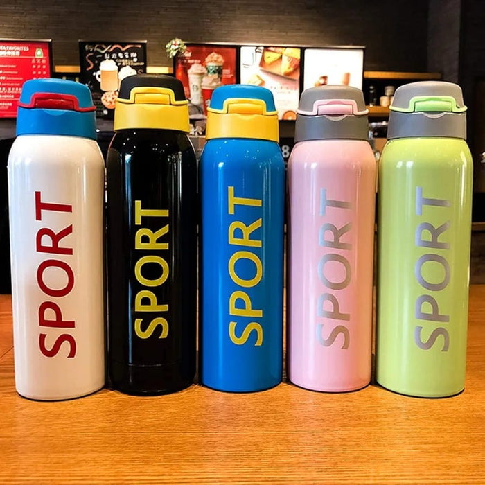 (random Color)500ml Portable Sports Water Bottle with Straw – Best Insulated Thermos in Pakistan