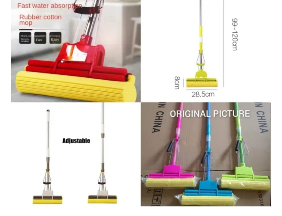 New squeezable Mop with sponge, cleaning tool for home office soaks water dry surface