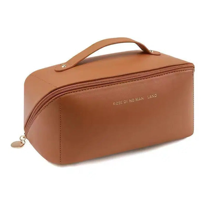 Premium Leather Travel Makeup Bag – Spacious, Stylish &amp; Waterproof Cosmetic Organizer in Pakistan