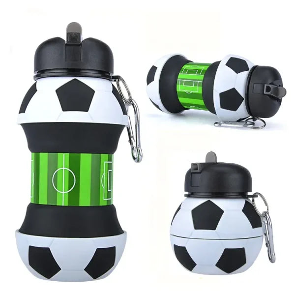 Collapsible Kid’s Water Bottle With Basketball Design – Leak-proof, Bpa-free, Food Grade Silicone(random Color)